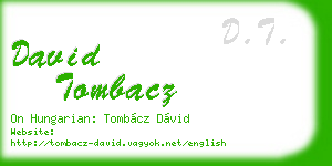 david tombacz business card