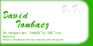 david tombacz business card